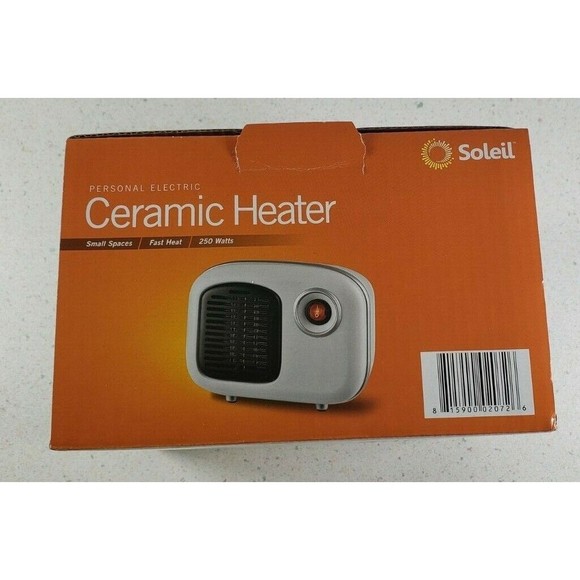 Soleil Personal Ceramic Mini Heater 250W Indoor White Desktop Model MH-08W NEW - Picture 5 of 7
